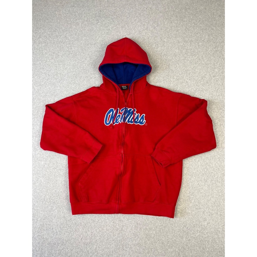 University Of Mississippi Jacket Mens XL Red Ole Miss Rebels‎ Starter Hooded
